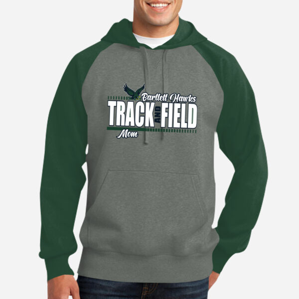 MOM Track and Field Raglan Colorblock Pullover Hooded Sweatshirt Thumbnail